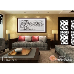 山水畫(huà)文化墻 室內(nèi)裝飾畫(huà)選擇之山水畫(huà)，享受自然的純粹之美！